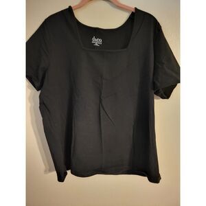 Denim & co Essentials Black Top XL